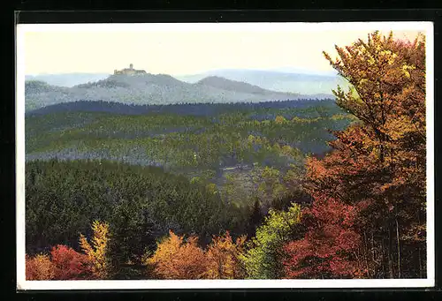 Künstler-AK Photochromie Nr. 5010: Bäume mit herbstlichem Laub