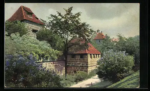 Künstler-AK Photochromie Nr. 1915: Häuser mit Bäumen