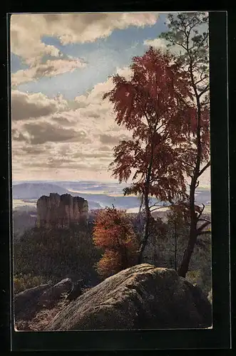 Künstler-AK Photochromie Nr. 4566: Herbstlandschaft mit Ruine