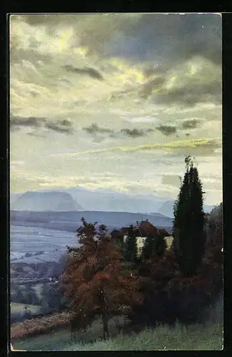 Künstler-AK Photochromie Nr. 3490: Ueberetsch, Schloss Gandegg