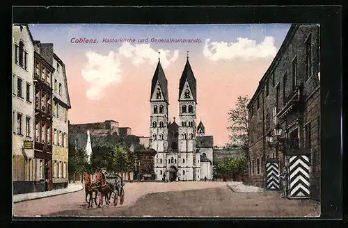 AK Coblenz, Kastorkirche und Generalkommando