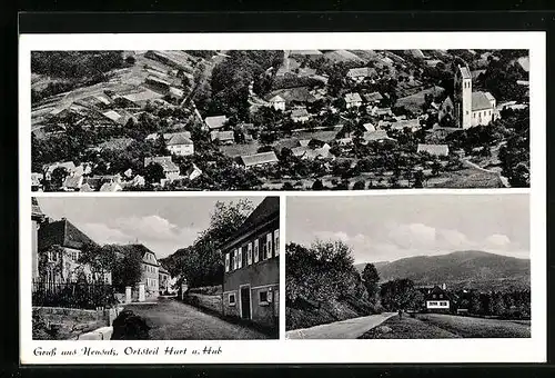 AK Neusatz /Hart u. Hub, Ortsansicht aus der Vogelschau