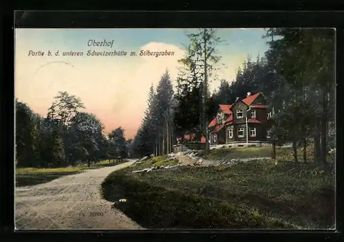 AK Oberhof, Partie b. d. unteren Schweizerhütte m. Silbergraben