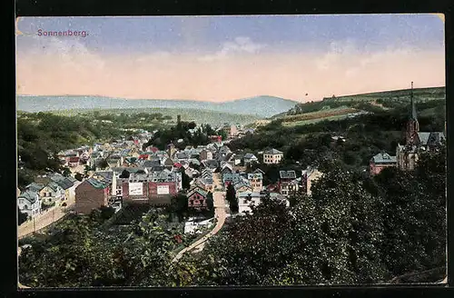 AK Sonnenberg, Blick auf Ort mit Kirche
