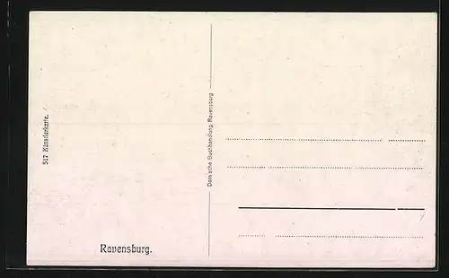 AK Ravensburg, Ortsansicht aus der Vogelschau