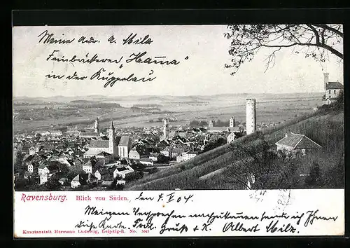 AK Ravensburg, Blick von Süden