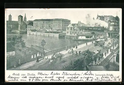 AK Berlin, Jannowitz-Brücke mit Dampferstation