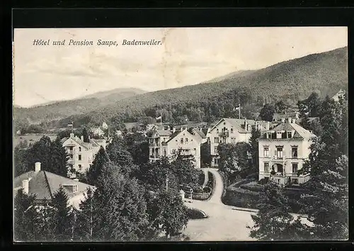 AK Badenweiler, Hotel und Pension Saupe