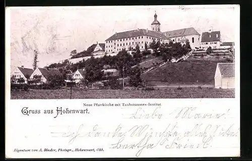 AK Hohenwart, Neue Pfarrkirche mit Taubstummen-Institut