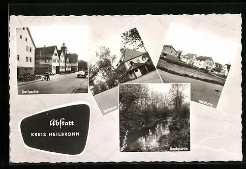 AK Abstatt /Kreis Heilbronn, Rathaus, Bachpartie, Siedlung