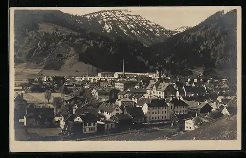 AK Immenstadt, Ortsansicht mit Bergen