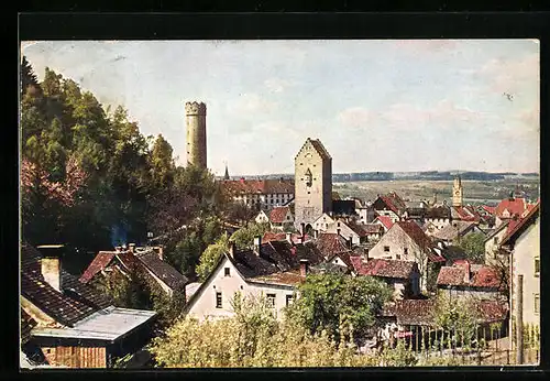 AK Ravensburg, Ortsansicht aus der Vogelschau