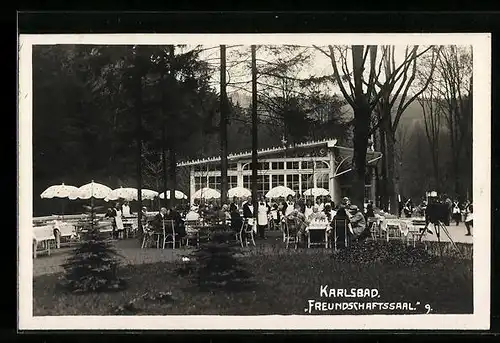 AK Karlsbad, Gasthaus, Freundschaftssaal