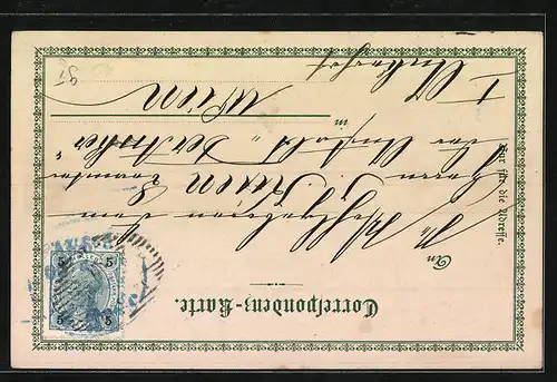 Lithographie Karlsbad, Ortsansicht mit Bergen