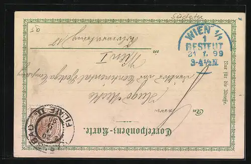 Lithographie Karlsbad, Blick auf Sprudelcolonade