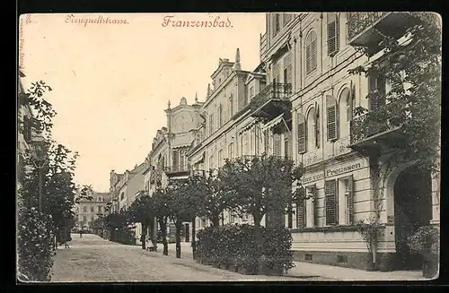 AK Franzensbad, Neuquellstrasse, Hotel Prinz von Preussen