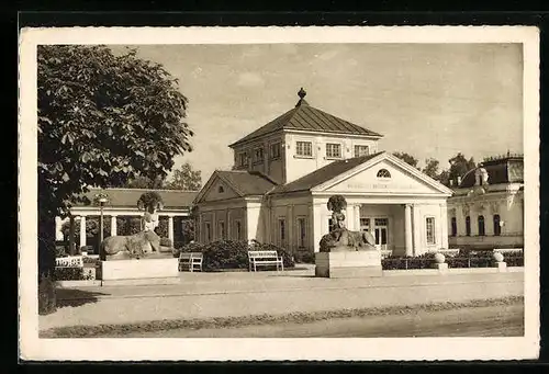 AK Franzensbad, Kohlensäure-Gasbad mit Kolonnade