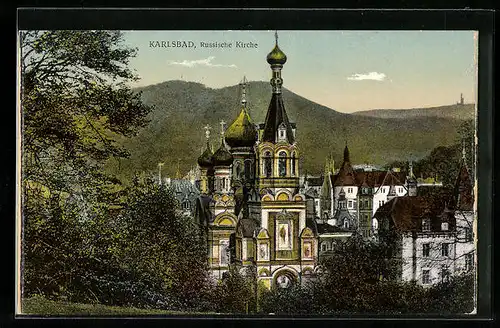 AK Karlsbad, Ansicht Russische Kirche