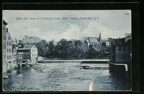AK Pawtucket, RI, River and Dam from Main Street