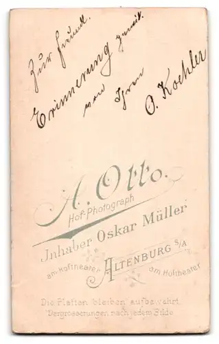 Fotografie A. Otto, Altenburg /S.-A., Elegant gekleideter Herr mit Moustache