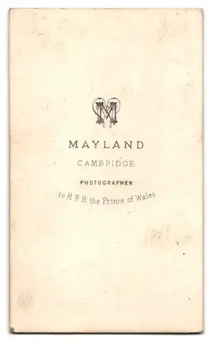 Fotografie Mayland, Cambridge, Eleganter Herr mit Backenbart