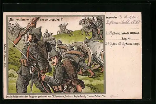 AK Nun wollen wir sie verdreschen! - Soldaten beim Sturm