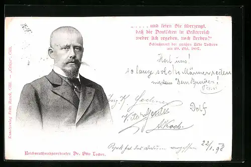 AK Portrait Reichsrathsabgeordnenter Dr. Otto Lecher