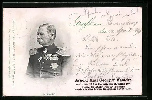 AK Heerführer Arnold Karl Georg von Kameke