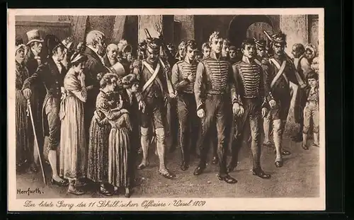 AK Wesel, Letzter Gang der 11 Schillschen Offiziere 1809
