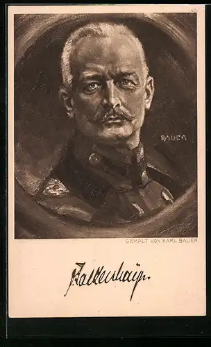 Künstler-AK Kriegsminister von Falkenhayn