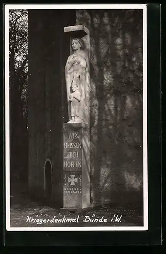 AK Bünde i. W., Kriegerdenkmal 1914-1918