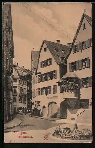 AK Stuttgart, Häuser an der Geissstrasse