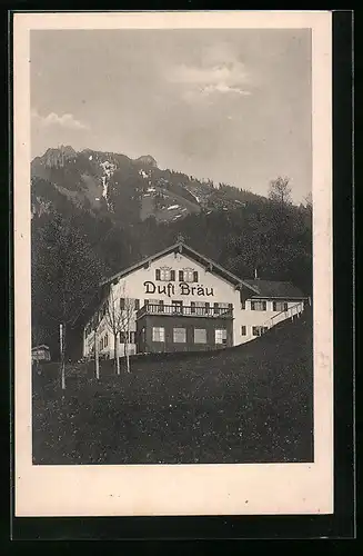 AK Nussdorf am Inn, Gasthaus Duft-Bräu am Aufstieg zur Hochriss