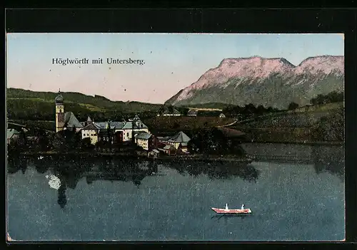 AK Höglwörth, Ortsansicht mit Untersberg