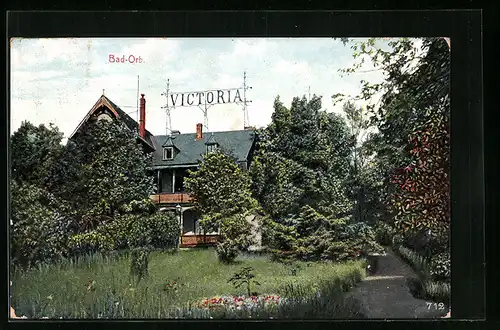 AK Bad Orb, Pension Victoria im Grünen