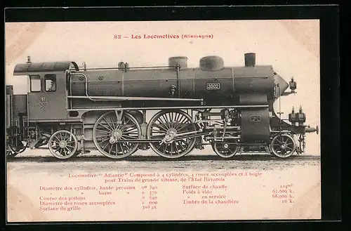 AK Les Locomotives Allemagne 3002