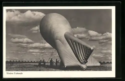 AK Sperrballon der Luftwaffe beim Aufstieg