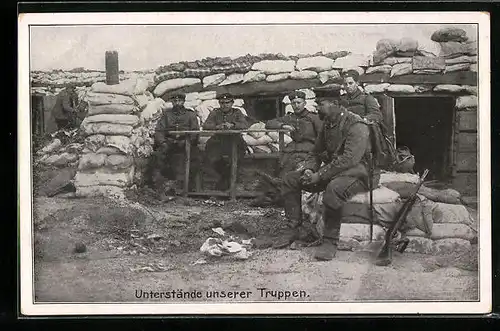 AK Unterstände unserer Truppen, Schützengraben