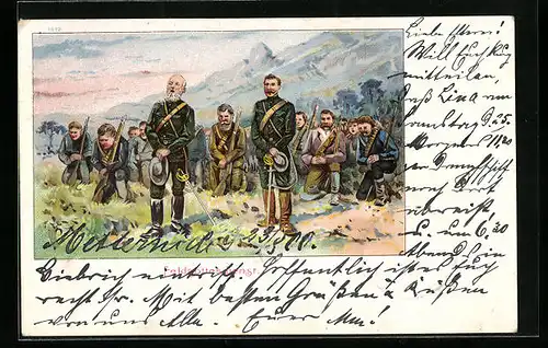 Lithographie Feldgottesdienst, Burenkrieg