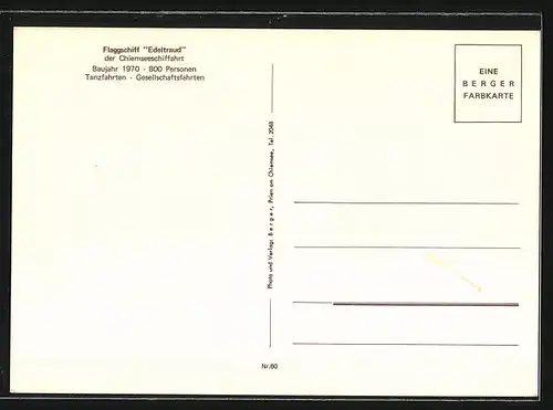 AK Flaggschiff Edeltraud der Chiemseeschiffahrt