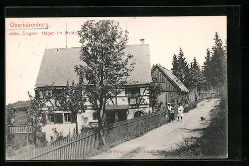 AK Oberbärenburg, Gasthaus Hagen im Walde