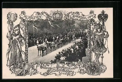 AK München, Erinnerung an die Grundsteinlegung des Deutschen Museums, 13. November 1906, Münchner Kindl