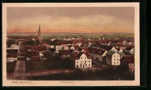 AK Kehl am Rhein, Totalansicht aus der Vogelschau
