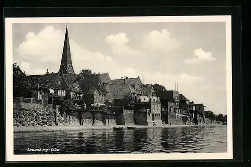 AK Lauenburg /Elbe, Ortspartie mit Fluss