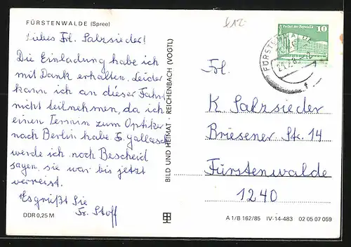 AK Fürstenwalde /Spree, HOG Rathauskeller
