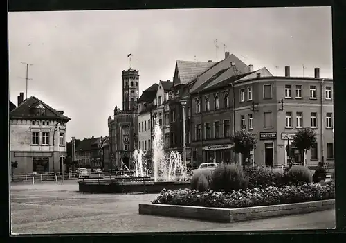 AK Meuselwitz /Kr. Altenburg, Blick zum Rathaus