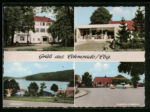 AK Lehmrade /Lbg., Kurheim, Lebensmittel Feinkost Gerhard Petzel, Gaststätte Lindenhof