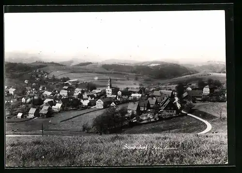 AK Saupsdorf i. Sächs. Schweiz, Ortsansicht mit Kirche