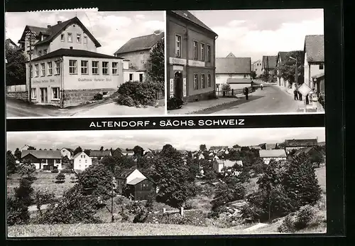 AK Altendorf i. Sächs. Schweiz, Gasthaus Heiterer Blick, Ortsansicht