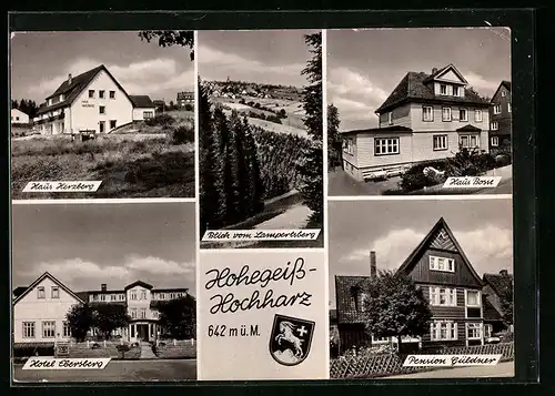 AK Hohegeiss i. Hochharz, Haus Herzberg, Haus Bosse, Hotel Ebersberg, Pension Güldner